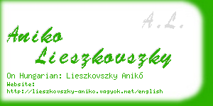aniko lieszkovszky business card